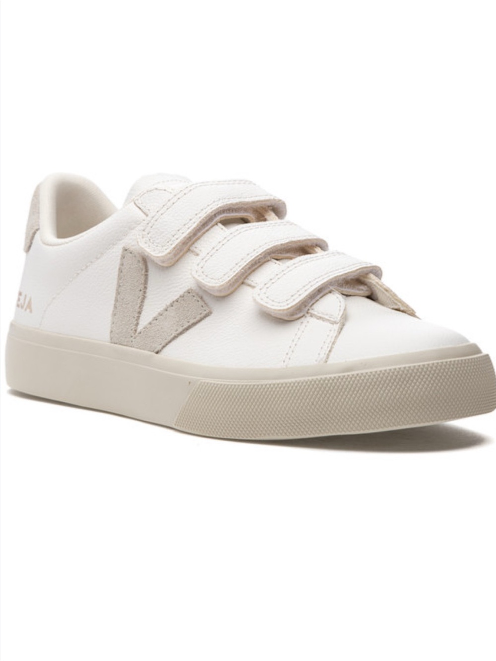 VEJA RECIFE Logo LEATHER WHITE NATURAL Women 10 /Men 8
